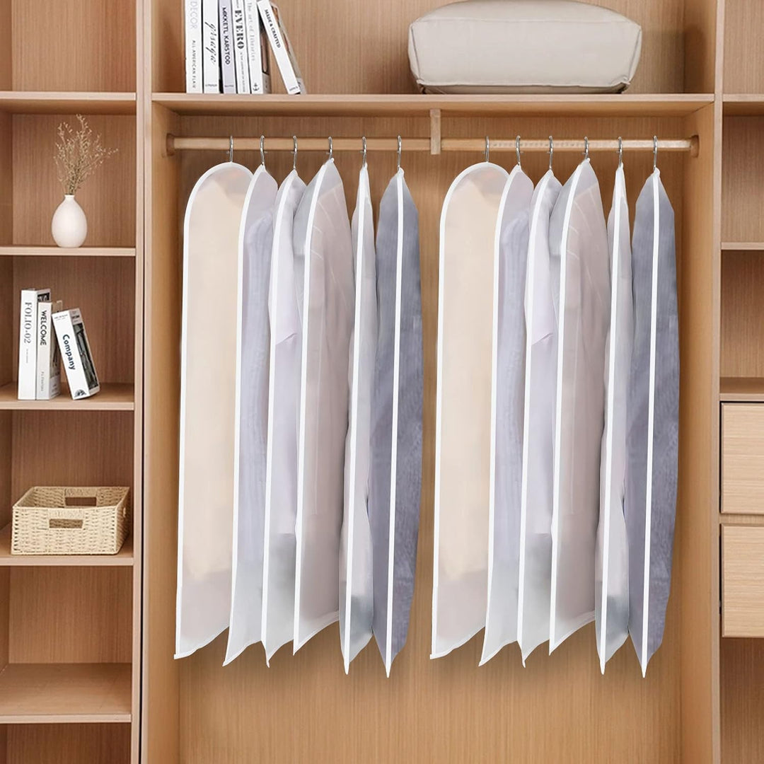 Frendorf | PEVA Clothes Protection Set – 12-pack Hanging Garment Bags in 3 Sizes (Buy 1, Get 1 FREE)