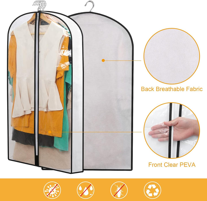 Frendorf | PEVA Clothes Protection Set – 12-pack Hanging Garment Bags in 3 Sizes (Buy 1, Get 1 FREE)