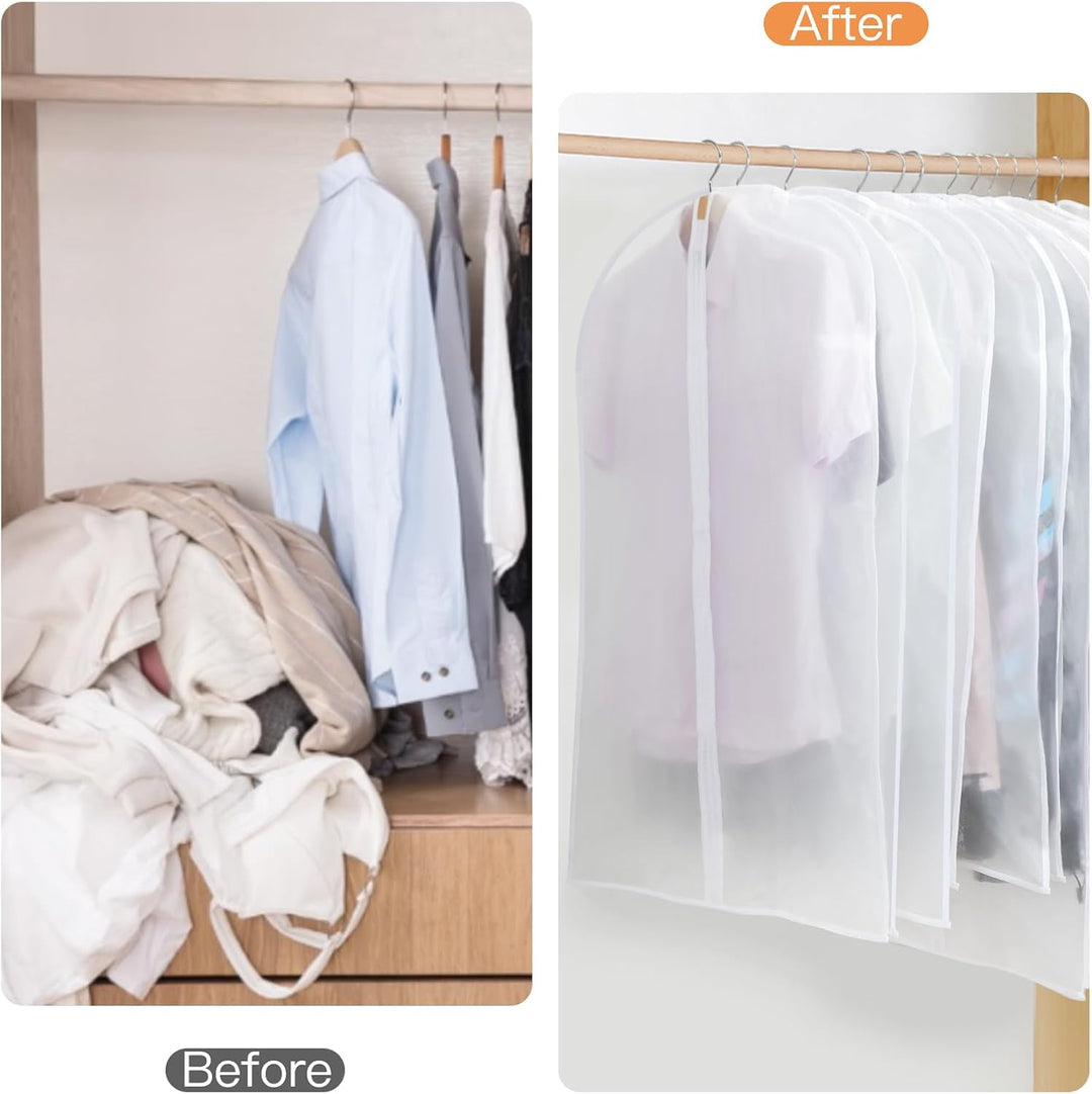Frendorf | PEVA Clothes Protection Set – 12-pack Hanging Garment Bags in 3 Sizes (Buy 1, Get 1 FREE)