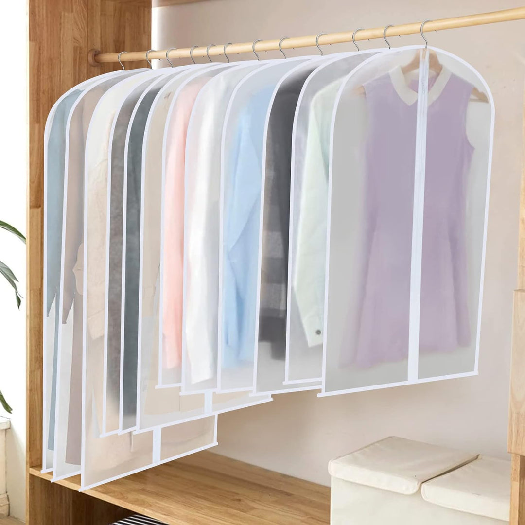 Frendorf | PEVA Clothes Protection Set – 12-pack Hanging Garment Bags in 3 Sizes (Buy 1, Get 1 FREE)