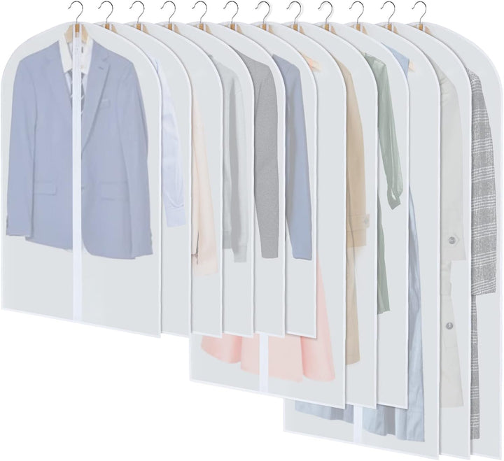 Frendorf | PEVA Clothes Protection Set – 12-pack Hanging Garment Bags in 3 Sizes (Buy 1, Get 1 FREE)