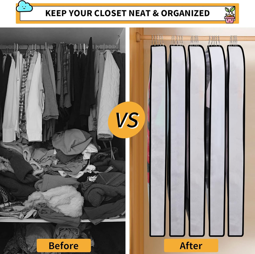 Frendorf | PEVA Clothes Protection Set – 12-pack Hanging Garment Bags in 3 Sizes (Buy 1, Get 1 FREE)