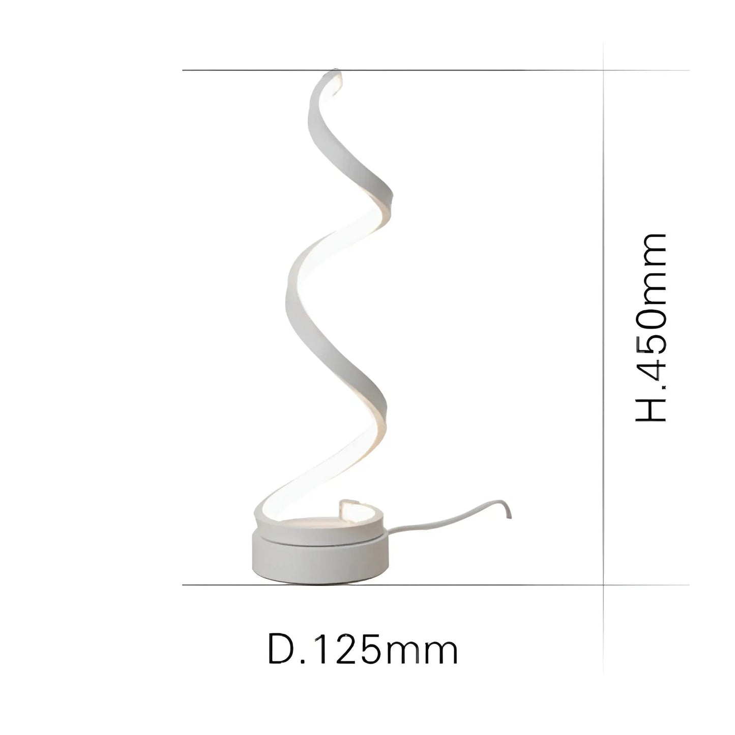 Norvo | Elegant Spiral Glow LED Skrivebordslampe – Energi Effektiv, Bærekraftig & Øyevennlig Design