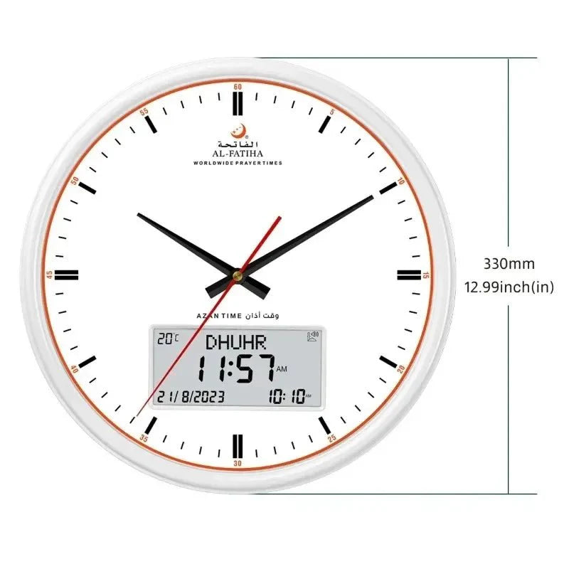 Norvo | Zamora Time Bønn Klokke – Automatisk Globale Bønn Tider med Azan Alarm og Elegant Design